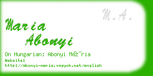 maria abonyi business card